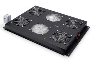 Roof cooling unit for Unique Server cabinets 4 fans, switch, thermostat, color black (RAL 9005)