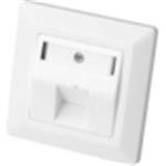 Faceplate for Keystone Jacks,1x RJ45 dust cover, 80x80 + central plate, pure white, separate ground connection