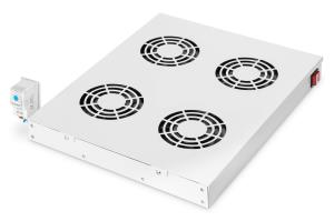 Roof cooling unit for 483 mm (19") installation 4 fans, switch, thermostat (DN-19 FAN-4-HO)