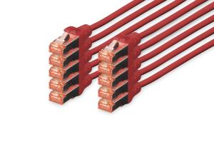 Patch cable - CAT6 - S/FTP - Snagless - Cu - 2m - red - 10pk