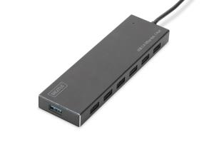 USB 3.0 Hub, 7-port Incl. 5V/3,5A power supply, Aluminium housing