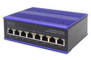 Industrial 8-Port Fast Ethernet Switch DIN rail, extended temp. range