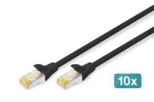Patch cable - CAT6a - S/FTP - Snagless -  2m - black - 10pk