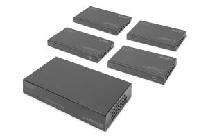 HDBaseT HDMI Extender Splitter Set 150m 1x4 EDID 4K/60Hz HDCP 2.2 HDR POC HDMI 2.0