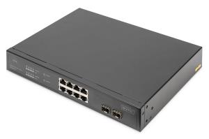 PoE Switch 8 Port GE 2 SFP Uplink POE at, 150 W Powerbudget