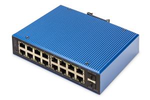 Industrial 16+2-Port Gigabit L2 managed Ethernet POE Switch 16xGE RJ45 + 2 SFP Port IEEE802.3at (30W)