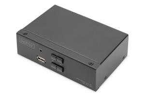 KVM Switch - 2x1 DP, DP Out,USB 2 x DP + 2x USB +2 Speaker + 2 Micro