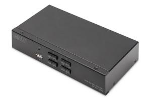 KVM Switch - 4x1 DP, DP Out,USB 4 x DP + 4x USB +4 Speaker + 4 Micro