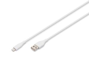 USB Silicone charging cable USB-A - Lightning USB 2.0 12W - 2m white