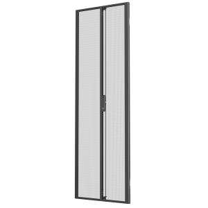 42u X 600mm Wide Split Perforated Doors Black