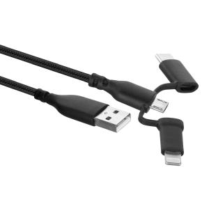 3-in-1 USB cable Lightning Non-MFI USB-C to USB-A cable