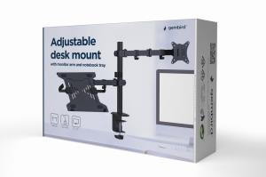 Adjustable Desk Mount With Monitor Arm And Notebook Tray