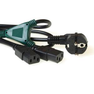 Power Splitter Cable 1xmainsplug Male To 2xeuroplug Female 1.8m