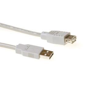 USB 2.0 Extensioncable USB A Male - USB A Female Ivoor