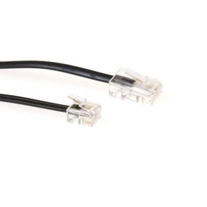 Modular Telephone Cable Rj-11 - Rj-45 Black 1m