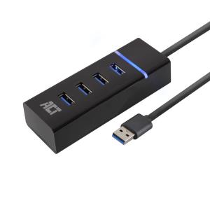 USB Hub 3.2 4x USB-A Ports Black