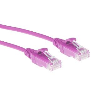 Slimline Patch Cable - CAT6 - U/UTP - 15cm - Pink