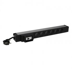 Pdu 19 Inches 1u 6 X 2p+e German Standard 16a 1 Phase Mcb