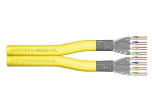 installation cable - CAT 7A - S/FTP - AWG 22/1 Duplex - 500m - yellow - Dca-s1a d1 a1